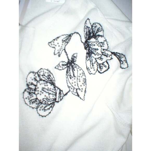 New NWT $395 Womens Max Mara Marina Rinaldi Cardigan Sweater M White Black Italy - Picture 5 of 12